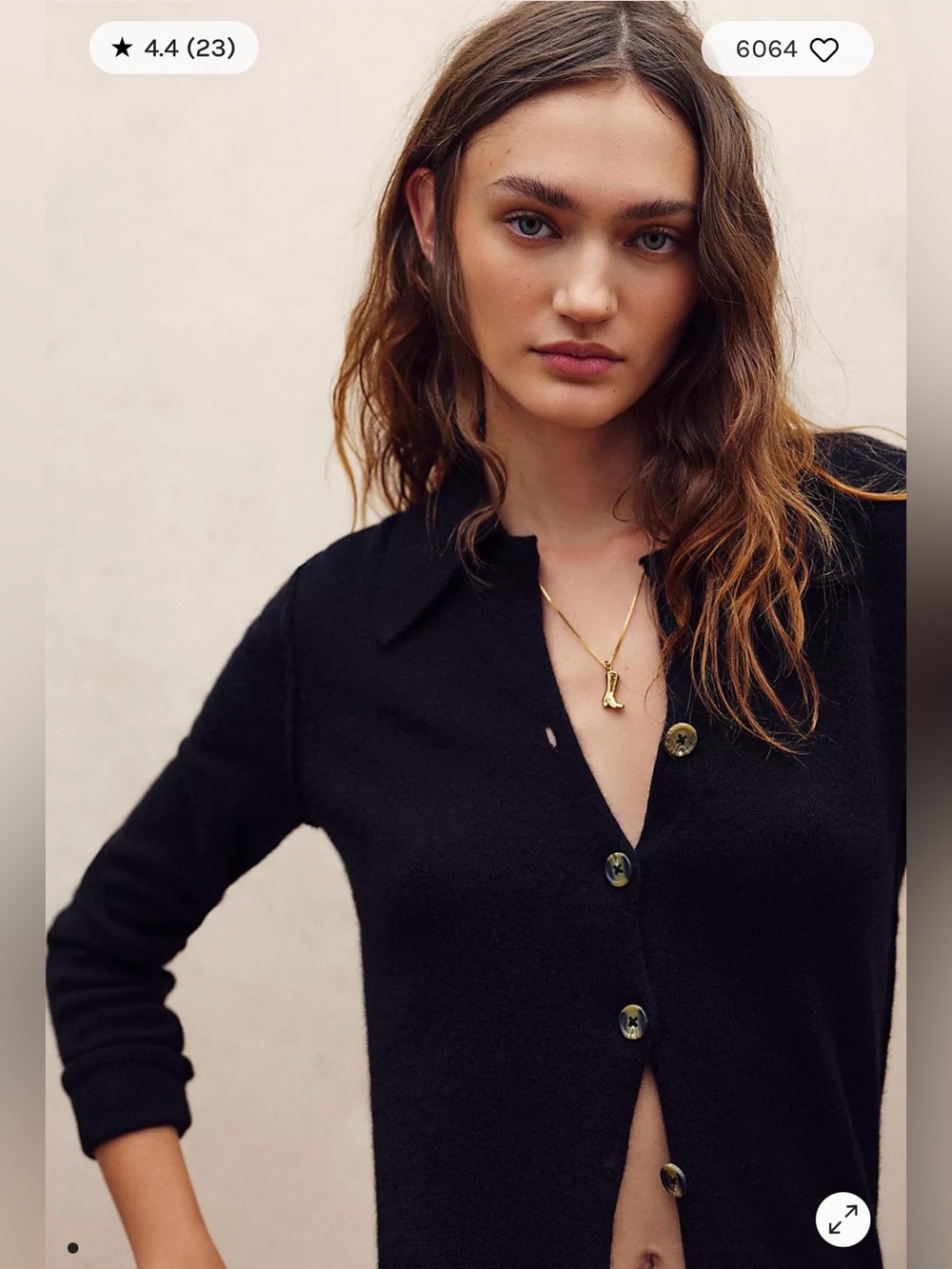 Free People Paloma 100% cashmere cardigan black size Medium M